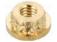 Threaded insert; brass; M2,5; BN 37905; L: 1.85mm; for plastic TAPPEX