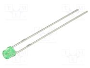 LED; 3mm; green; 2÷6mcd; 130°; Front: flat; 2.2÷2.5VDC; No.of term: 2 KINGBRIGHT ELECTRONIC