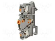 Splice terminal: rail; ways: 1; terminals: 2; grey; spring clamp PHOENIX CONTACT