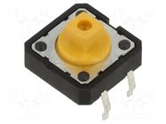 Microswitch TACT; SPST-NO; Pos: 2; 0.05A/12VDC; THT; none; 1.6N C&K