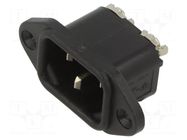 Connector: AC supply; socket; male; 10A; 250VAC; C14 (E); IEC 60320 BULGIN