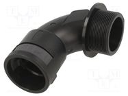 90° angled connector; Thread: metric,outside; polyamide 6; black 