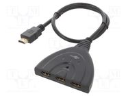 Switch; HDCP 2.2,HDMI 2.0; 0.55m; Support: 3D,4K,HDCP; black Goobay