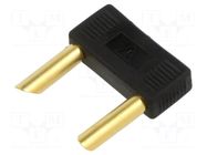 Connector: 4mm banana; stackable safety shunt; 24A; black; 28mm STÄUBLI