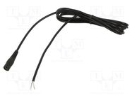 Cable; 1x0.5mm2; wires,DC 5,5/2,1 socket; straight; black; 3m WEST POL