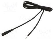 Cable; 1x0.75mm2; wires,DC 5,5/2,1 socket; straight; black; 1.5m WEST POL