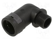 90° angled connector; Thread: metric,outside; polyamide 6; black 