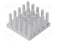 Heatsink: extruded; grilled; natural; L: 18mm; W: 18mm; H: 10mm; raw 