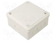 Enclosure: junction box; X: 100mm; Y: 100mm; Z: 50mm; wall mount JONEX