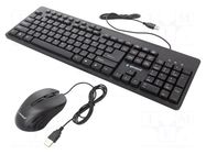 Office kit; black; universal; USB A; wired,US layout; 1.5m GEMBIRD