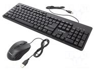 Office kit; black; universal; USB A; wired,US layout; 1.5m GEMBIRD