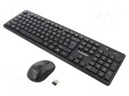 Office kit; black; universal; USB A; wireless,slim,US layout GEMBIRD