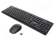 Office kit; black; universal; USB A; wireless,DE layout,slim GEMBIRD