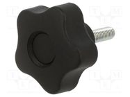 Knob; Ø: 40mm; Ext.thread: M6; 20mm; H: 27mm; technopolymer PP 