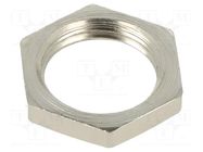 Nut; M16; brass; Thread: metric; Pitch: 1.5; Plating: nickel HELLERMANNTYTON