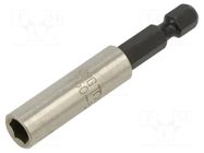 Holders for screwdriver bits; 1/4"; Overall len: 60mm KING TONY