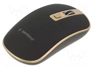 Mouse; black,golden; USB A; wireless,optical; No.of butt: 4; 10m GEMBIRD
