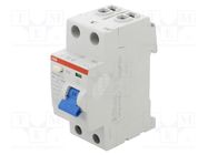 RCD breaker; Inom: 25A; Ires: 30mA; Max surge current: 5000A; IP20 ABB