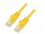 Patch cord; U/UTP; 6; stranded; CCA; PVC; yellow; 5m; 26AWG GEMBIRD