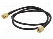 Cable; 0.5m; SMA male,both sides; black; straight; 50Ω ONTECK