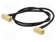 Cable; 0.5m; SMA male,both sides; black; angled; 50Ω ONTECK