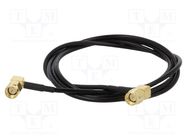 Cable; 1m; SMA male,both sides; black; angled; 50Ω ONTECK