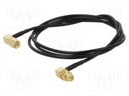 Cable; 1m; SMA male,SMA female; black; angled; 50Ω ONTECK