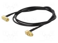 Cable; 0.5m; SMA male,SMA female; black; angled; 50Ω ONTECK