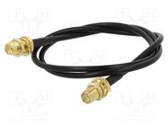 Cable; 0.5m; SMA female,both sides; black; straight; 50Ω ONTECK