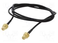 Cable; 1m; SMA female,both sides; black; straight; 50Ω ONTECK