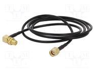 Cable; 0.5m; RP-SMA male,RP-SMA female; black; angled,straight ONTECK