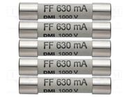 Fuse; 6x32mm; 1kV; 630mA; 5pcs. TESTO