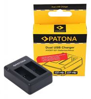 PATONA GoPro Hero 9 Hero 10 Hero 11 AHDBT901 ADBAT001 ADDBD-211 USB Dual Charger incl. Micro-USB cable, PATONA