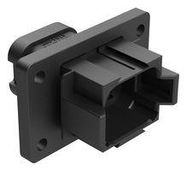 8 POSITION RECEPTACLE FLANGE MOUNT CONNECTOR, PIN, BLACK, KEYED A, WITH ENDCAP