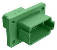 HOUSING, RCPT, 12POS, PLASTIC, GREEN