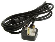 POWER CORD BS1363/IEC60320C-13, 2.5M 10A