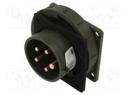 Connector: AC supply 3-phase; socket; male; 16A; 400VAC; IEC 60309 PCE