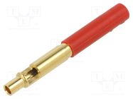 Connector: 4mm banana; socket; 19A; 300V; red; insulated STÄUBLI