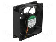 Fan: DC; axial; 24VDC; 80x80x25mm; 102m3/h; 45.5dBA; ball; 4800rpm SUNON