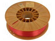 Filament: PLA SILK; 1.75mm; red; 195÷225°C; 800g ROSA 3D