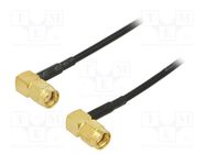 Cable; 1m; RP-SMA male,both sides; black; angled; 50Ω ONTECK