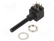 Potentiometer: shaft; 200Ω; 200mW; THT; 6mm; plastic; stereo; carbon PIHER