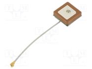 Antenna; GNSS,GPS; 1.5dBi; RHCP; 18x18x4mm; -40÷85°C; Len: 60mm YIC