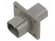 Connector: wire-wire; socket; male; DT; PIN: 4; IP68; grey; Size: 16 DEUTSCH