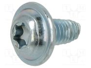 Screw; for metal; with flange; 4x8; Head: button; Torx®; TX20; zinc BOSSARD