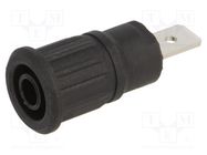 Connector: 4mm banana; socket; 32A; 1kV; black; nickel plated STÄUBLI