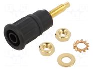 Connector: 4mm banana; socket; 1kV; 32A; black; gold-plated STÄUBLI
