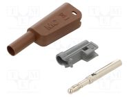 Connector: 4mm banana; 19A; 1kV; brown; 1mm2; nickel plated STÄUBLI