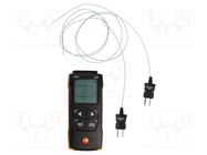 Meter: temperature; digital; LCD; -50÷1000°C; Ch: 2; 135x60x28mm TESTO