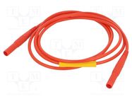 Test lead; 32A; banana plug 4mm x2; insulated; Urated: 1kV; red STÄUBLI